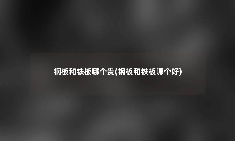 钢板和铁板哪个贵(钢板和铁板哪个好)