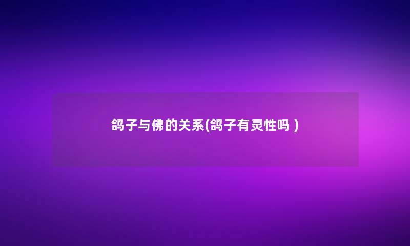 鸽子与佛的关系(鸽子有灵性吗 )