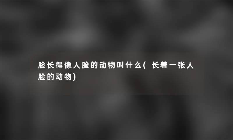 脸长得像人脸的动物叫什么(长着一张人脸的动物)