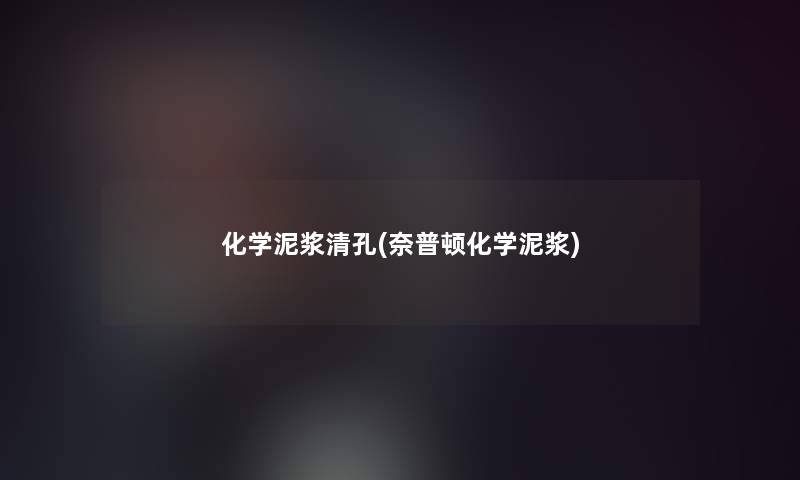 化学泥浆清孔(奈普顿化学泥浆)