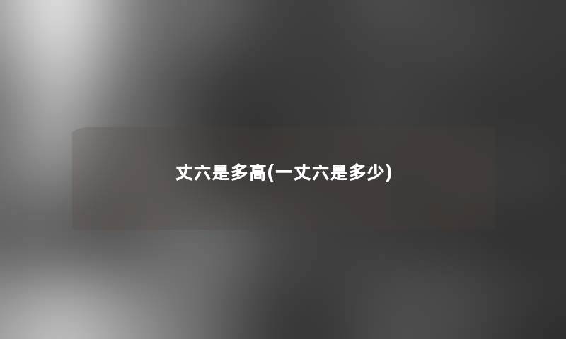 丈六是多高(一丈六是多少)