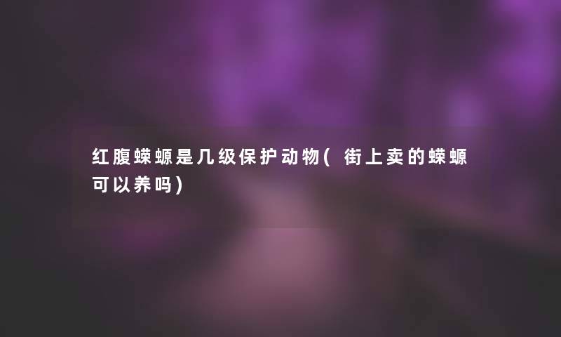 红腹蝾螈是几级保护动物(街上卖的蝾螈可以养吗)