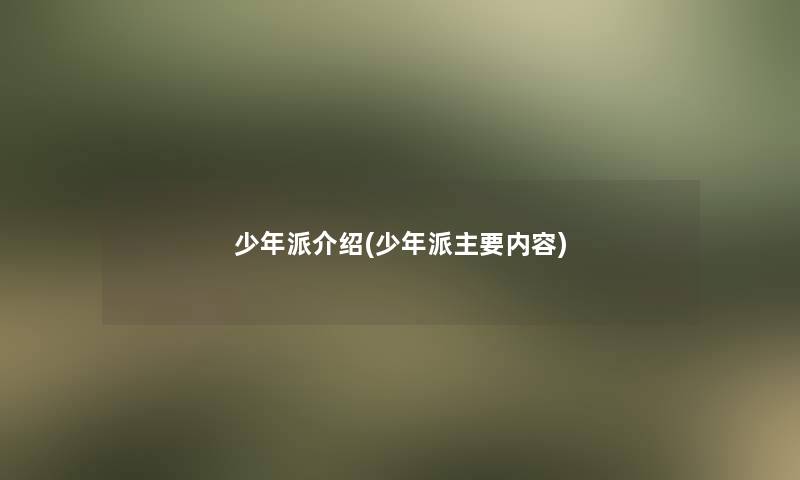 少年派介绍(少年派主要内容)
