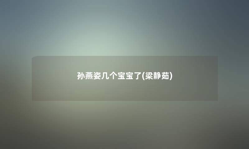 孙燕姿几个宝宝了(梁静茹)