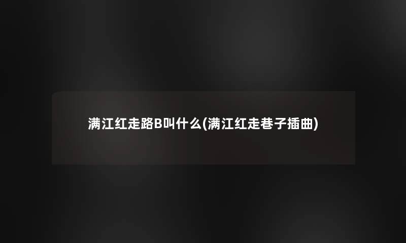 满江红走路B叫什么(满江红走巷子插曲)