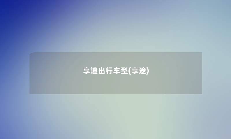 享道出行车型(享途)