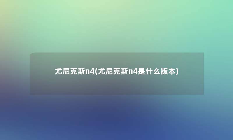 尤尼克斯n4(尤尼克斯n4是什么版本)