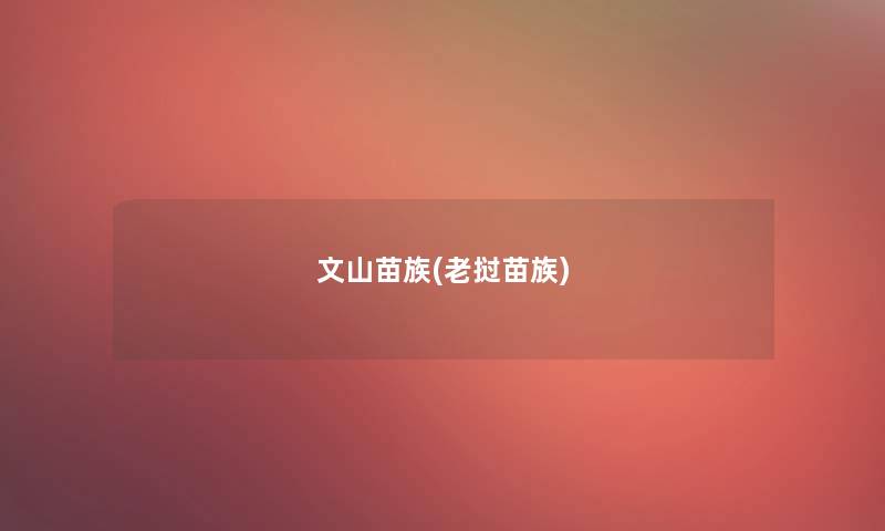 文山苗族(老挝苗族)