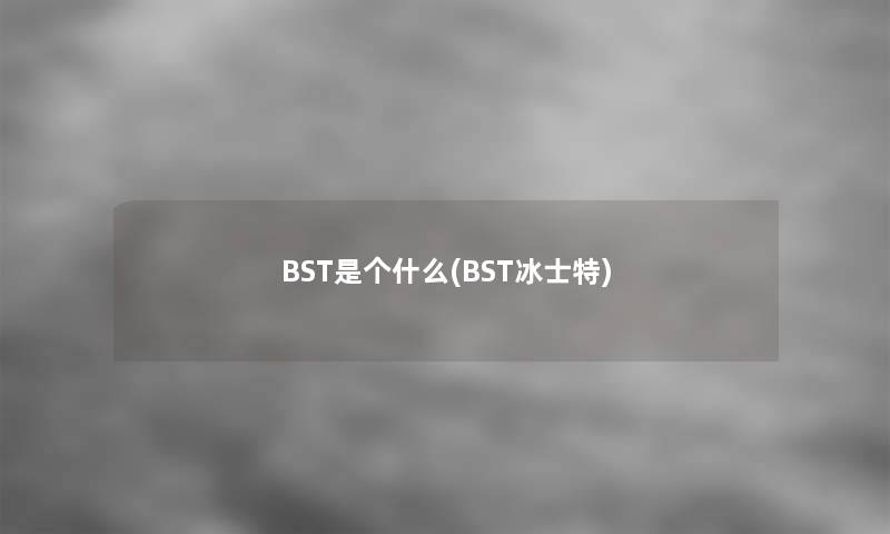 BST是个什么(BST冰士特)