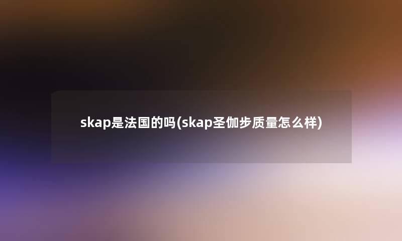 skap是法国的吗(skap圣伽步质量怎么样)