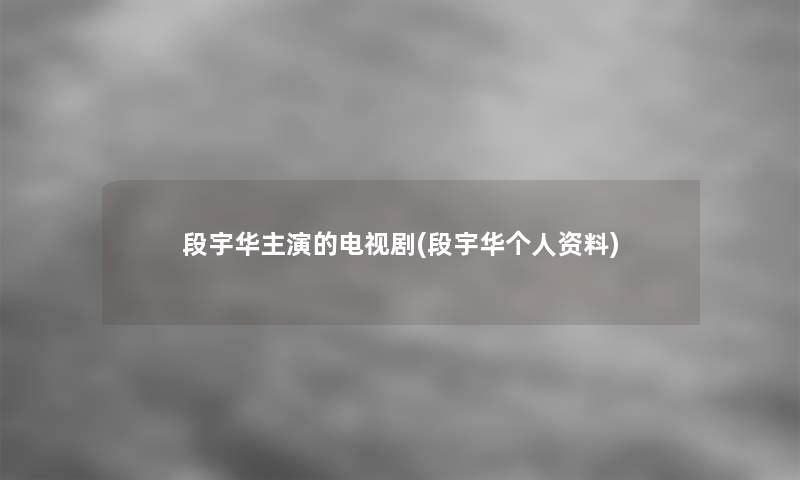 段宇华主演的电视剧(段宇华个人资料)
