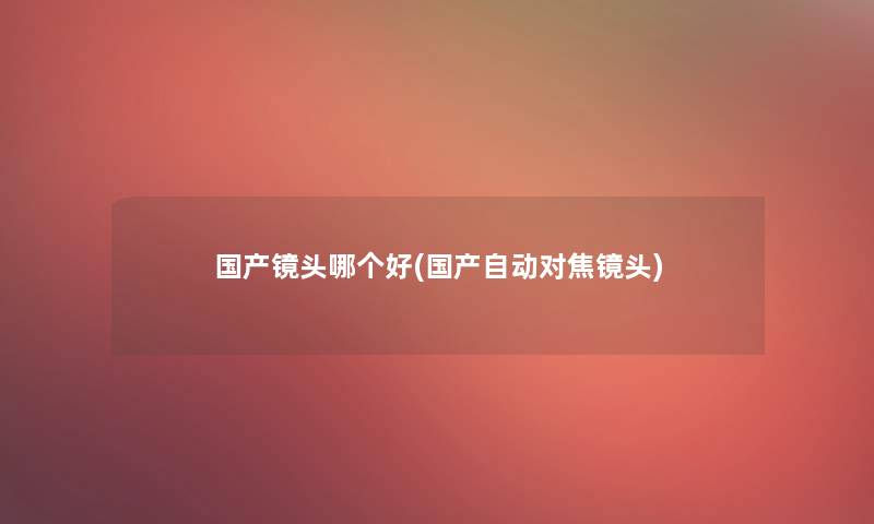 国产镜头哪个好(国产自动对焦镜头)