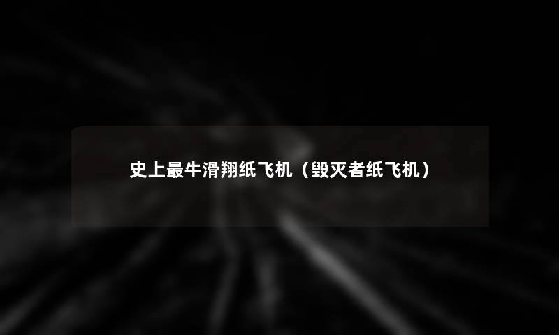史上牛滑翔纸飞机（毁灭者纸飞机）