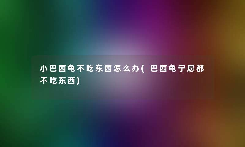 小巴西龟不吃东西怎么办(巴西龟宁愿都不吃东西)