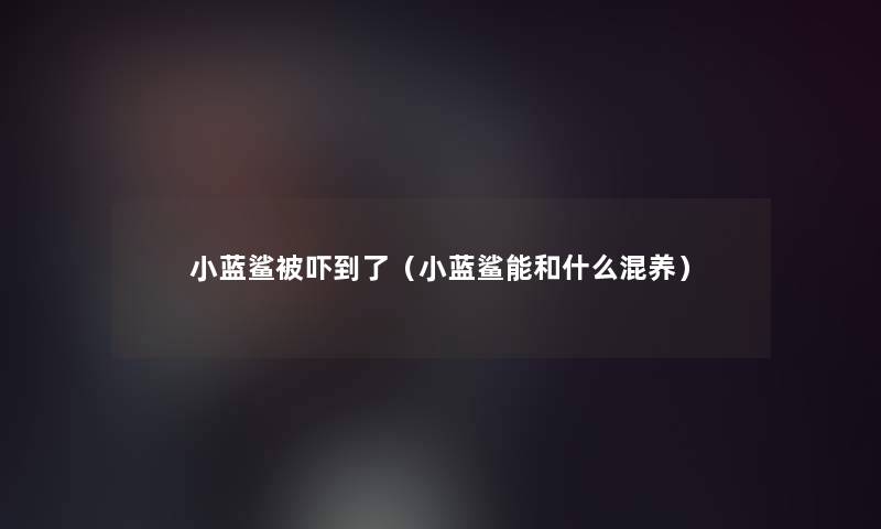 小蓝鲨被吓到了（小蓝鲨能和什么混养）